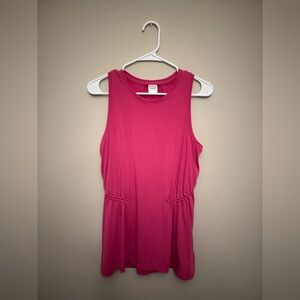 Athleta Women's Tank Top Air Out Cinch Round Neck Vibrant Pink Size Medium